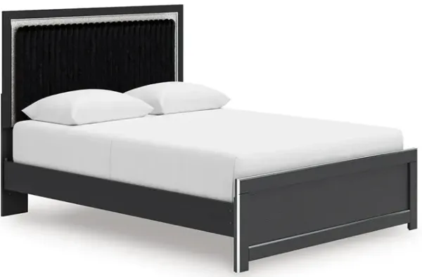 Queen / Black Zuraleus Upholstered Panel Bed