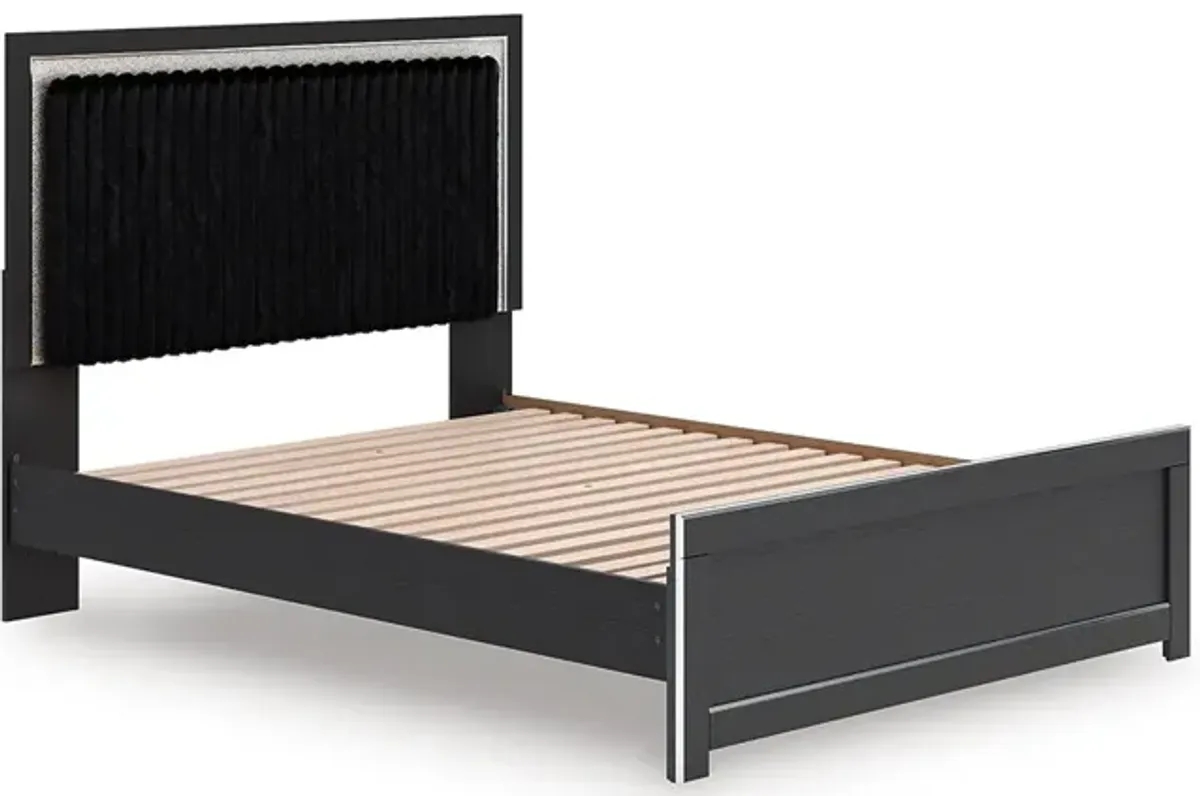 King / White Zuraleus Upholstered Panel Bed