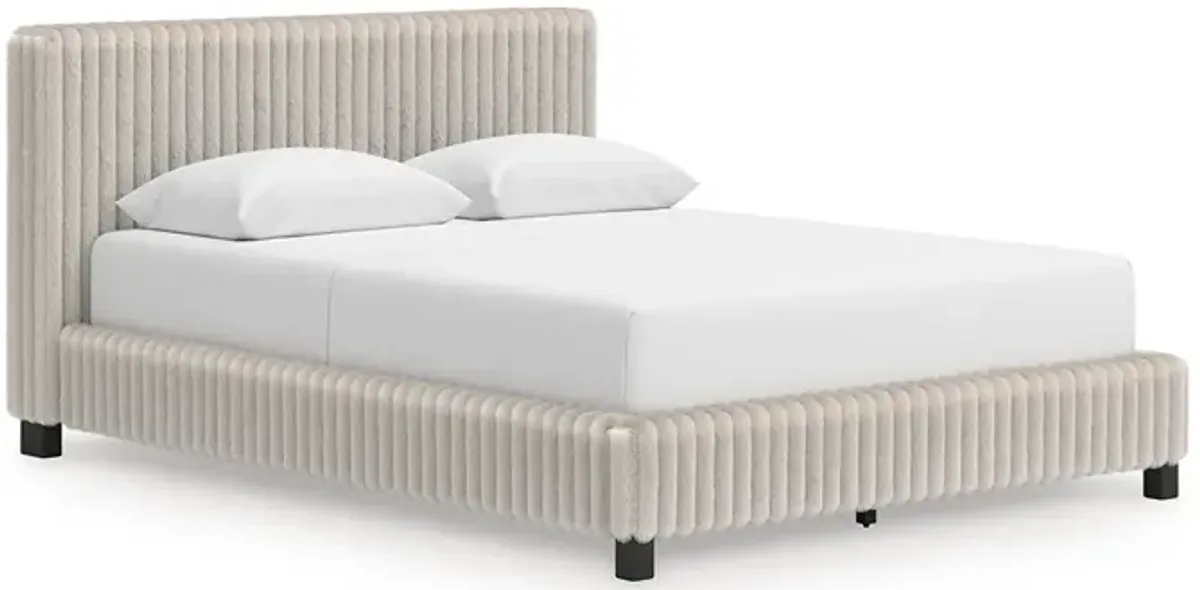Queen / White Zuraleus Upholstered Bed