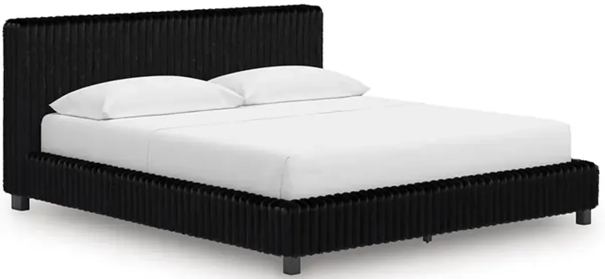 King / Black Zuraleus Upholstered Bed