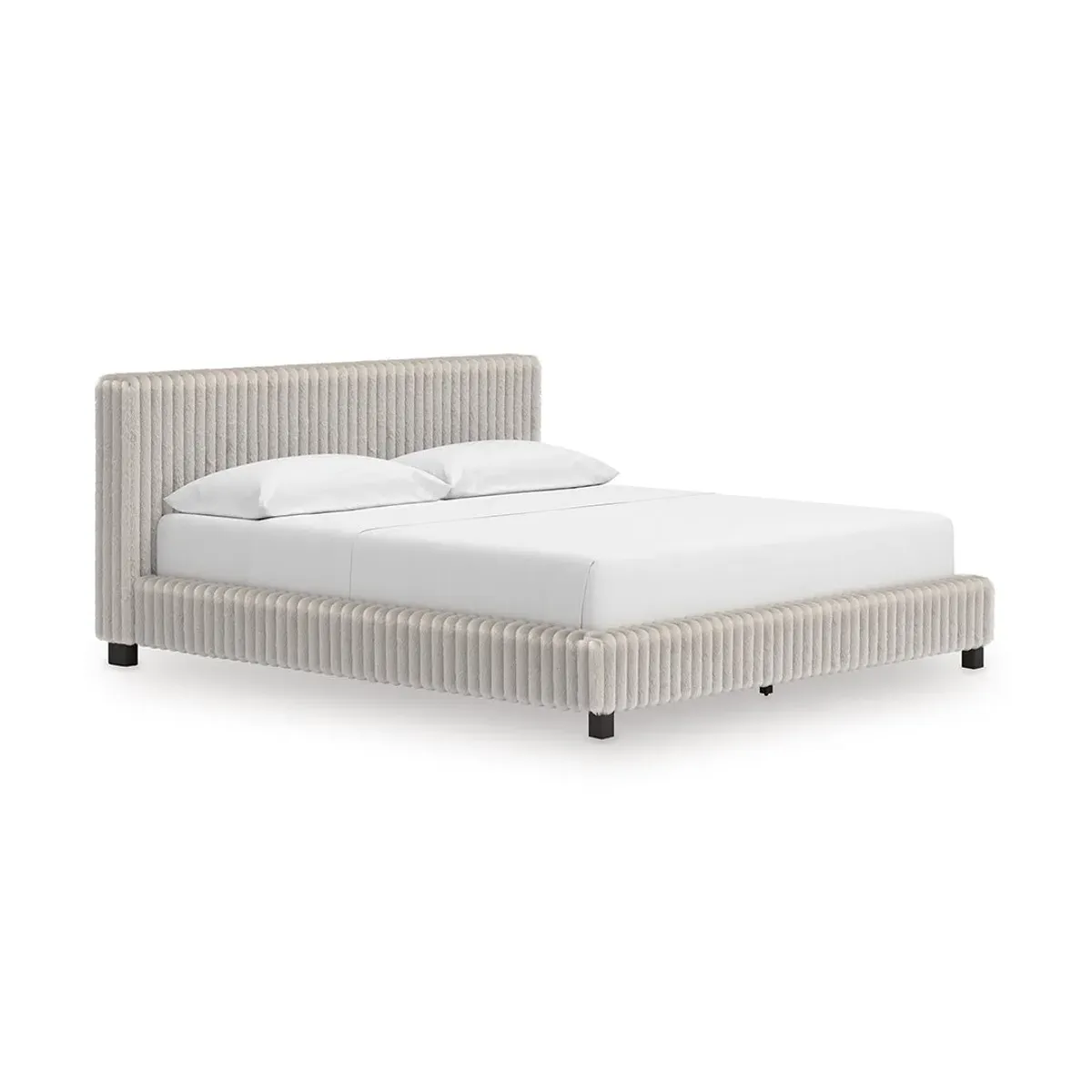 King / White Zuraleus Upholstered Bed