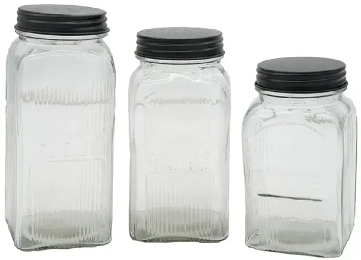 Glass Kitchen Canisters (Set of 3)