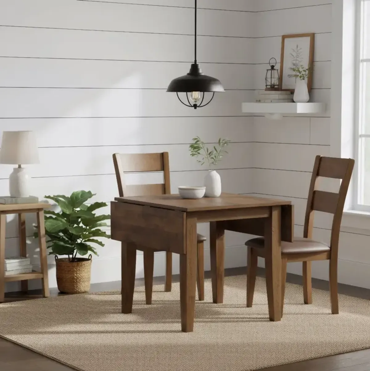 Gray Wright Drop Leaf Dining Set (3pc)