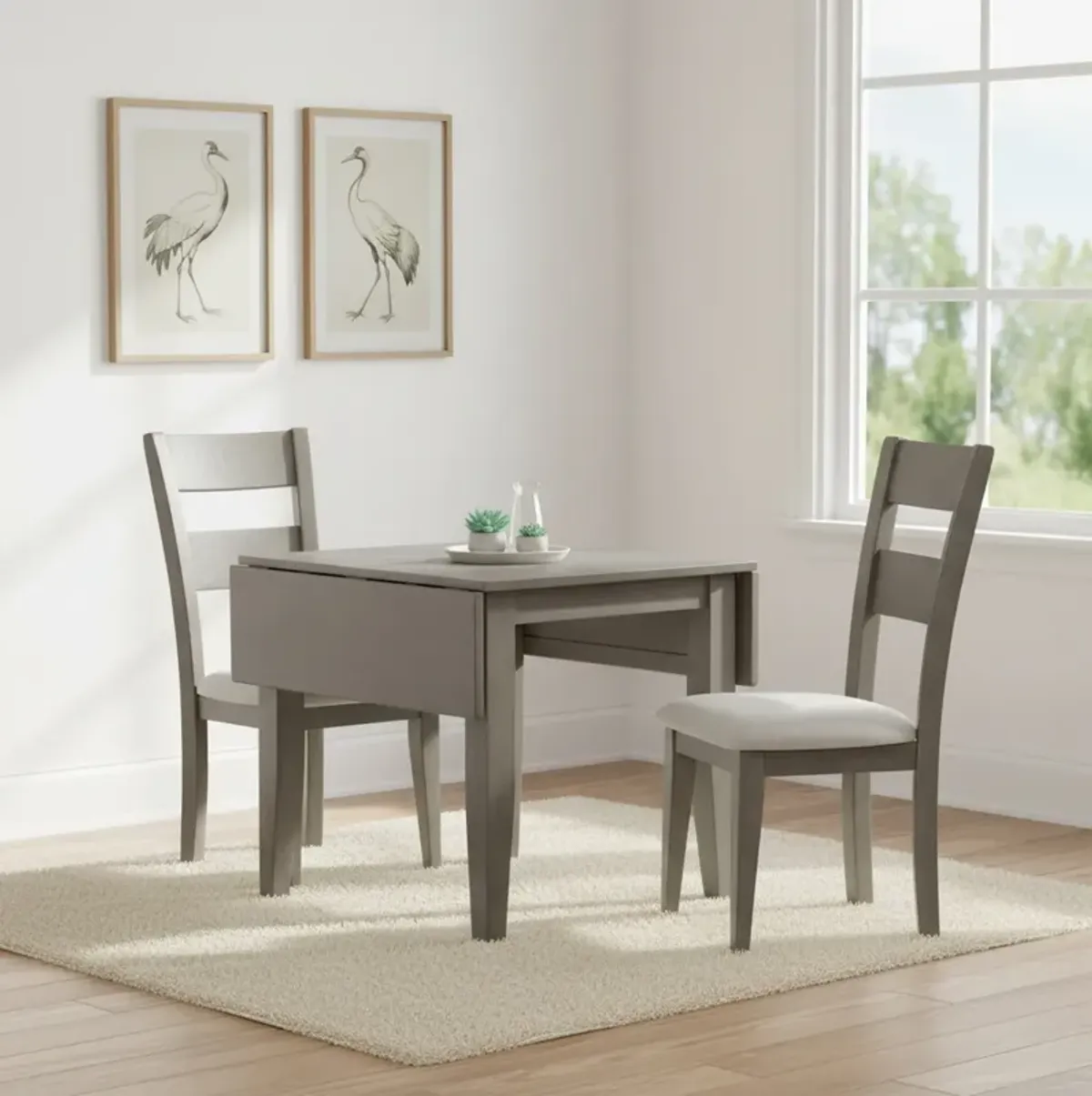 Brown Wright Drop Leaf Dining Set (3pc)