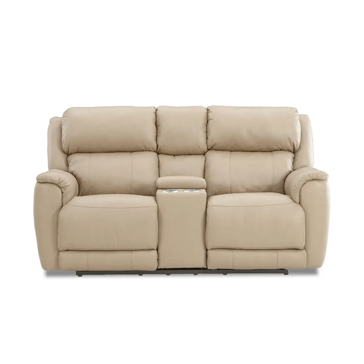 Beige Grace Leather Zero-G Power Reclining Loveseat