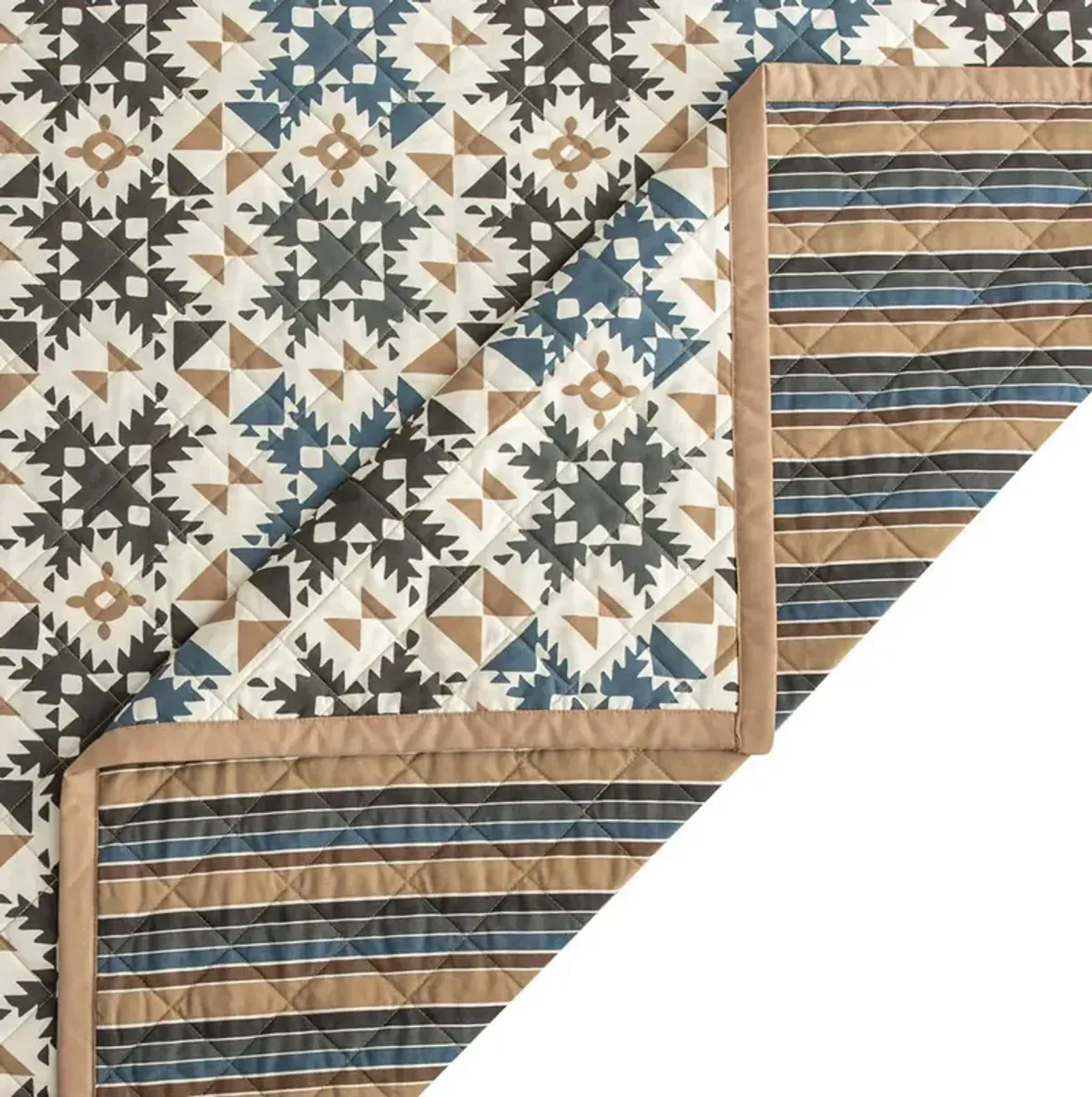 Full / Queen Mosaic Reversible Coverlet Set