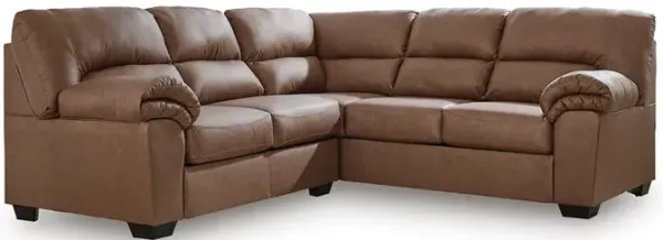Dark Brown Willow Sectional with Ottoman