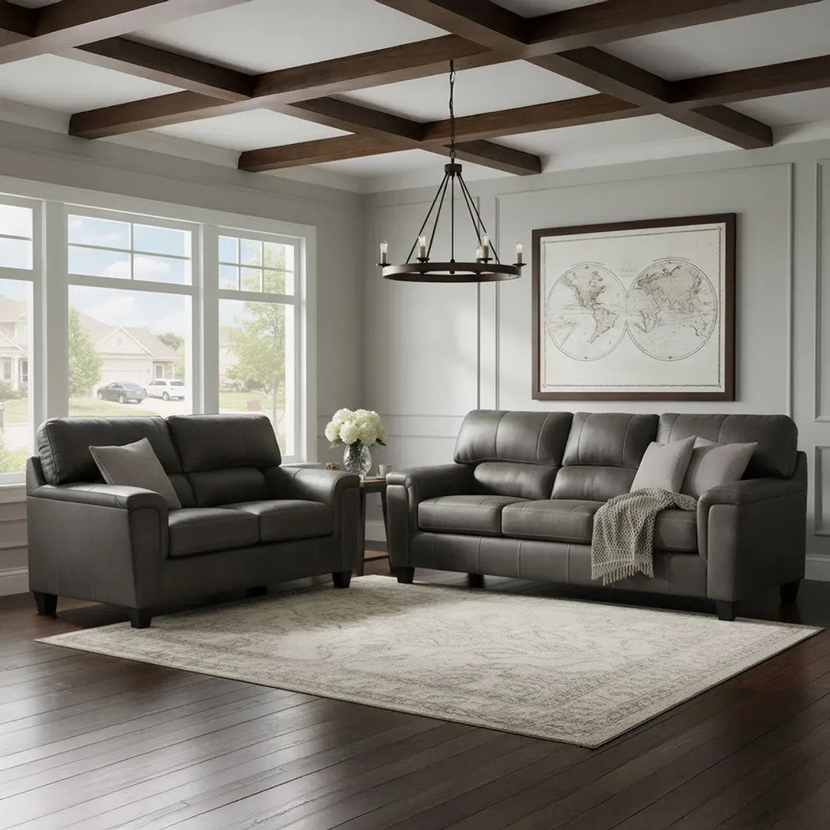 Brown Safari Sofa and Loveseat