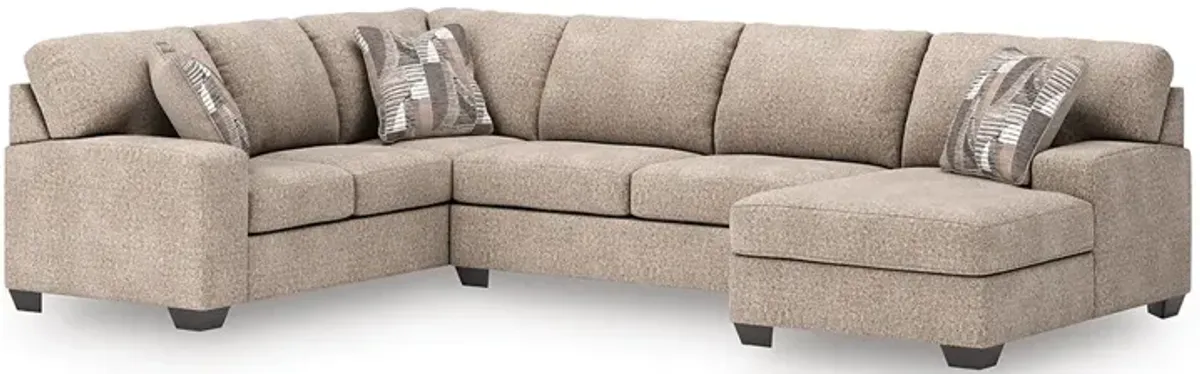 Beige Seyler Sectional Right Chaise with Ottoman