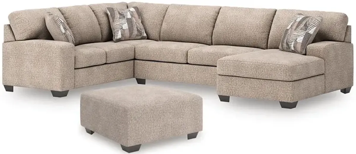 Gray Seyler Sectional Right Chaise with Ottoman