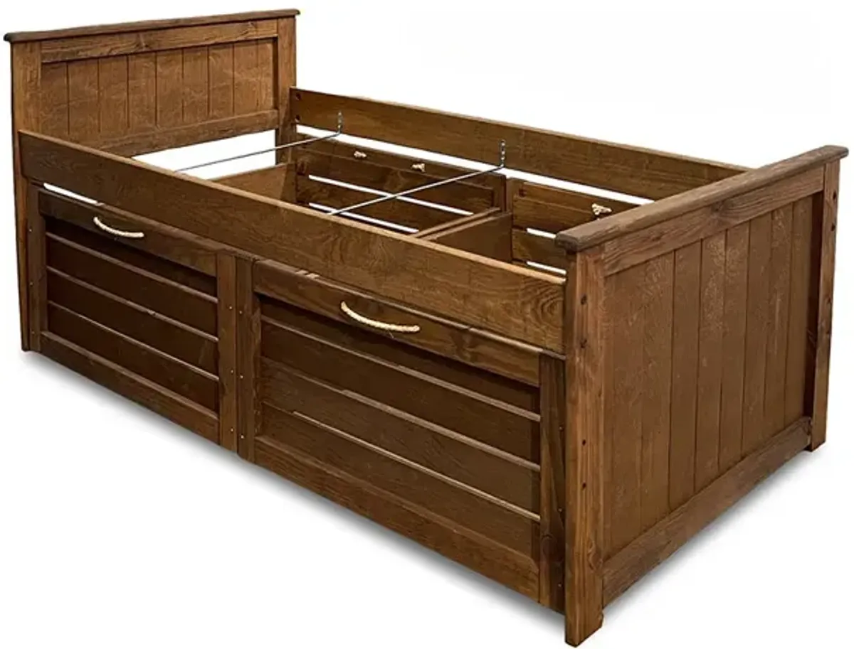 Quinn Chestnut Captains Bed - Twin