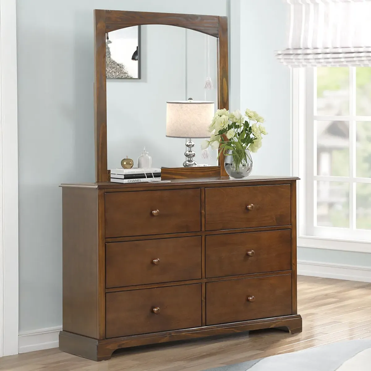 White Bunkmates Dresser and Mirror