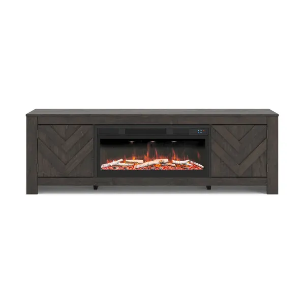 TV Stand with Fireplace Cayboni Black TV Stand - 71 Inches