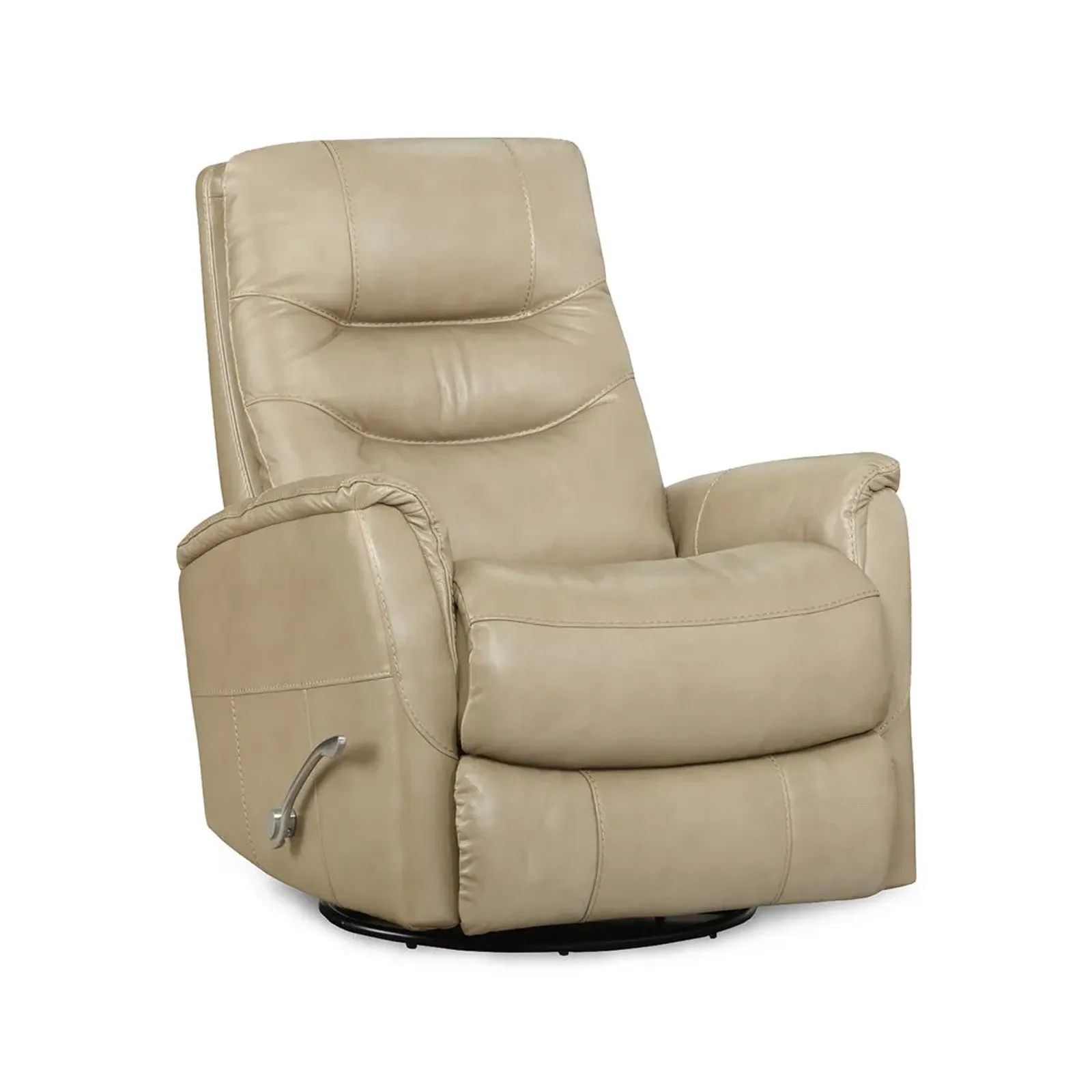 Beige Alta Leather Swivel Glider Recliner