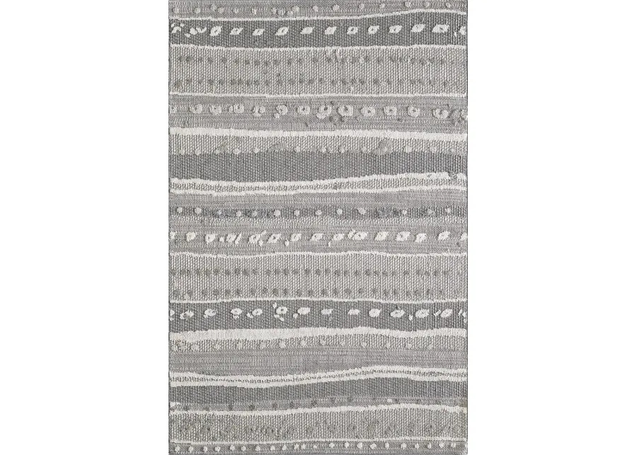 Terrace Grey Terrain 4 0  x 5 9  Area Rug