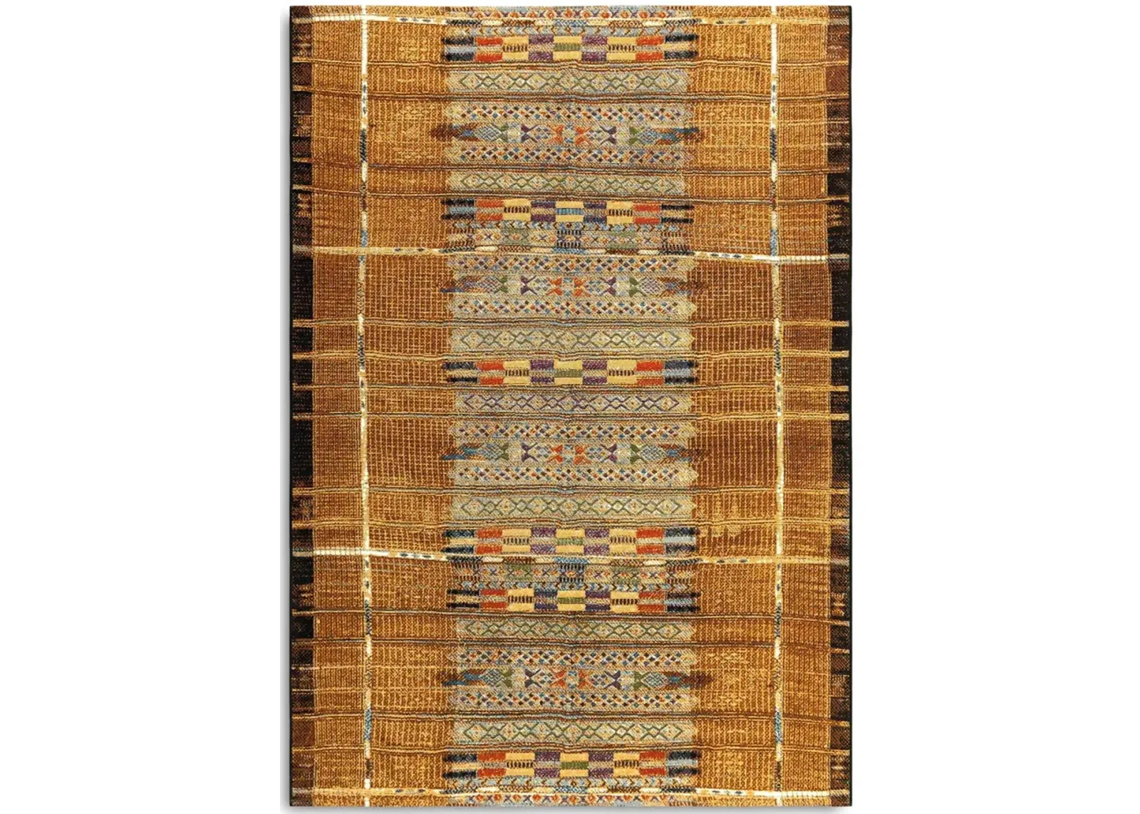 Marina Tribal Stripe Gold 3 3  X 4 9  Area Rug