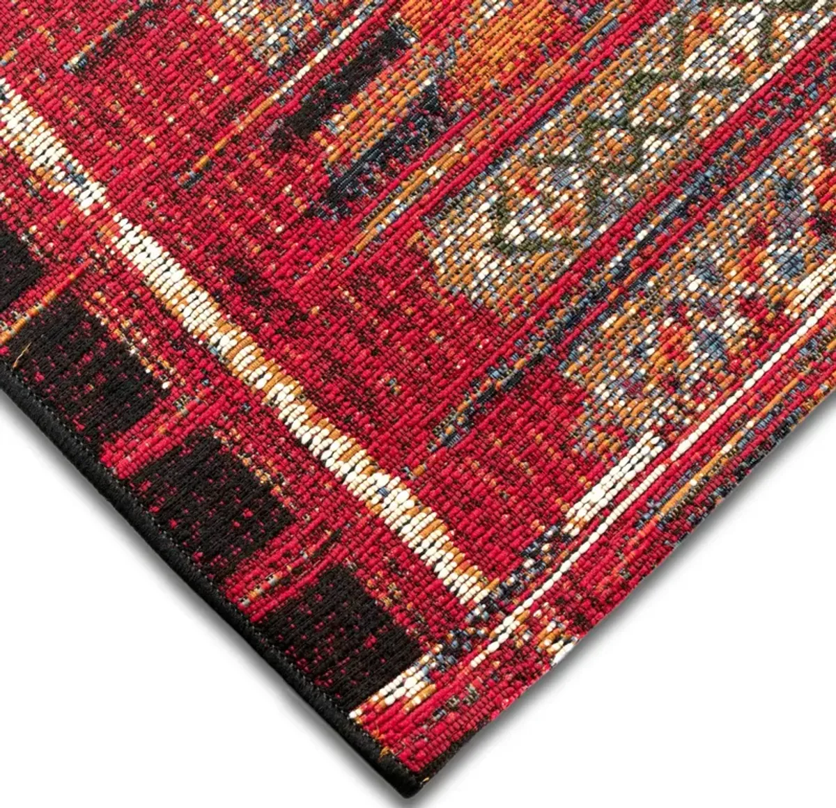 Marina Tribal Stripe Red 3 3  X 4 9  Area Rug