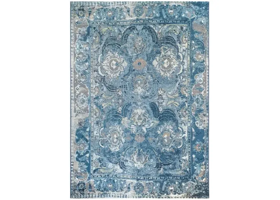 Marina Kashan Blue Area Rug - 4 10  X 7 6 