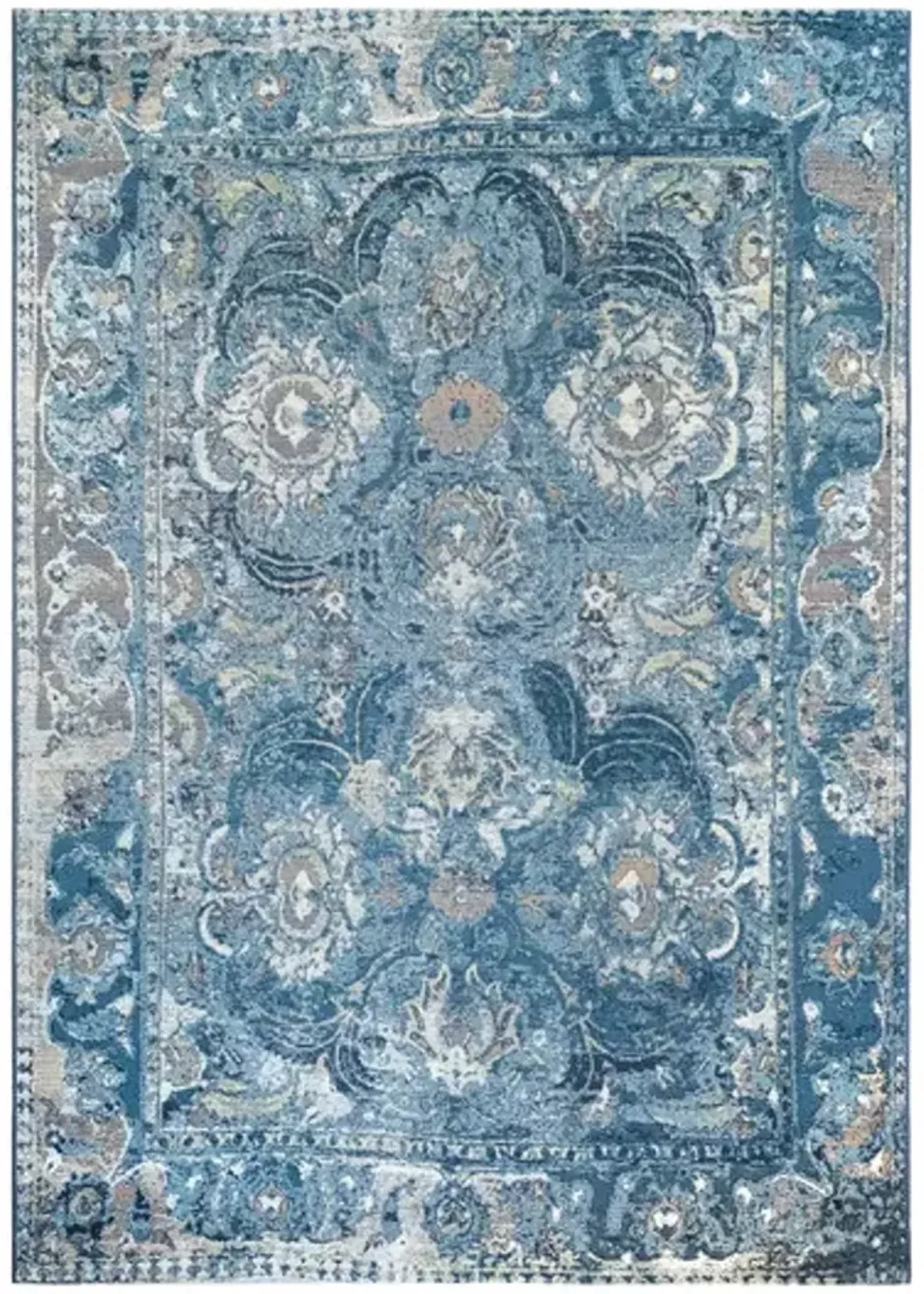 Marina Kashan Blue Area Rug - 4 10  X 7 6 