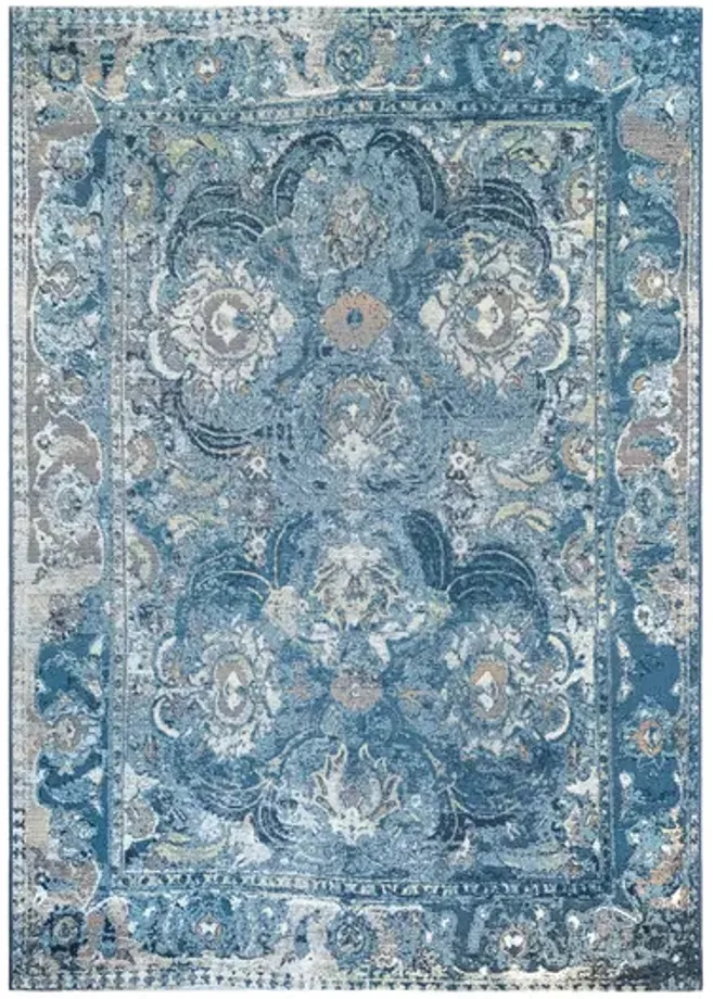 Marina Kashan Blue Area Rug - 4 10  X 7 6 