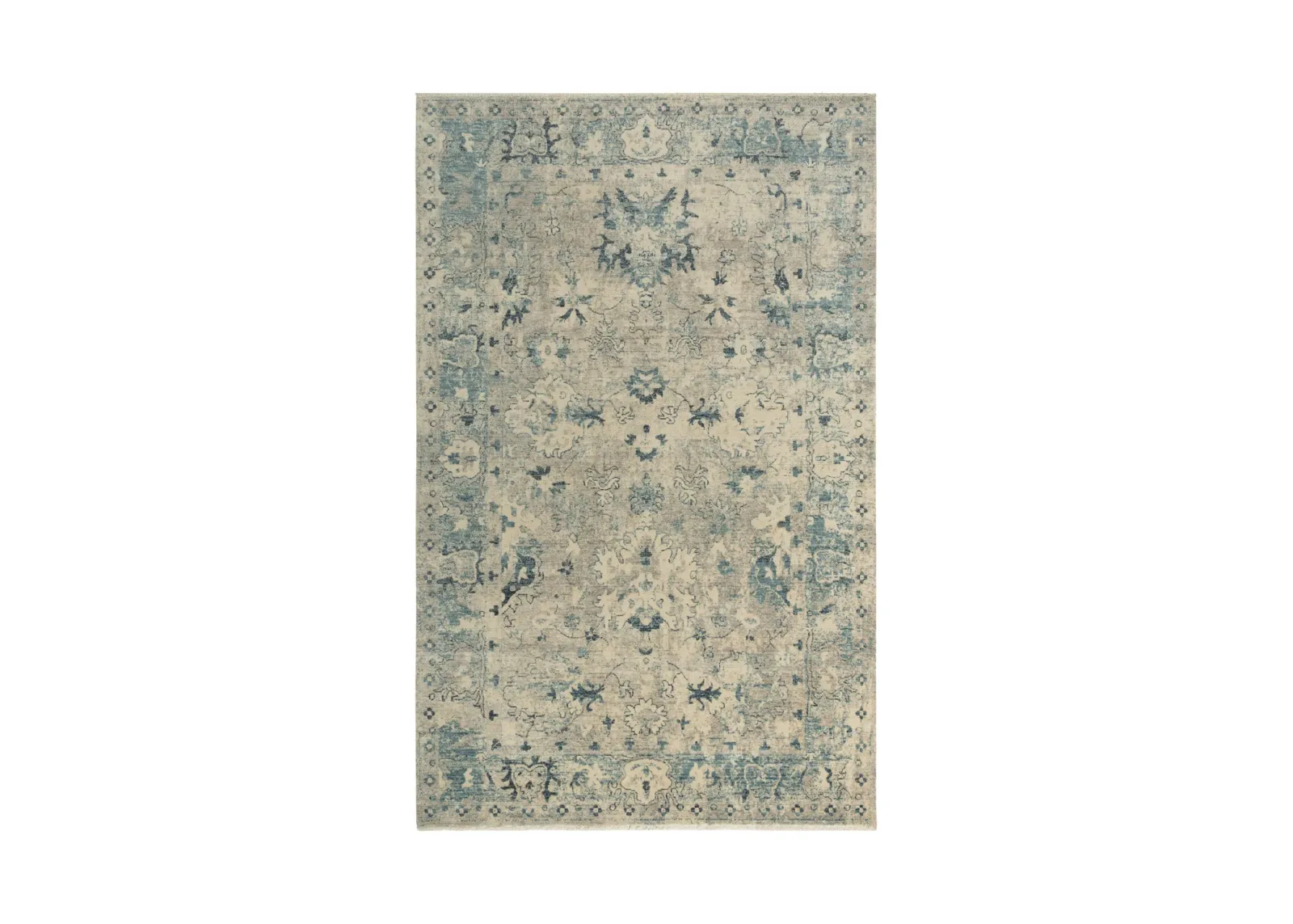 Platinum Beige Teal Area Rug - 5 0  X 8 0 