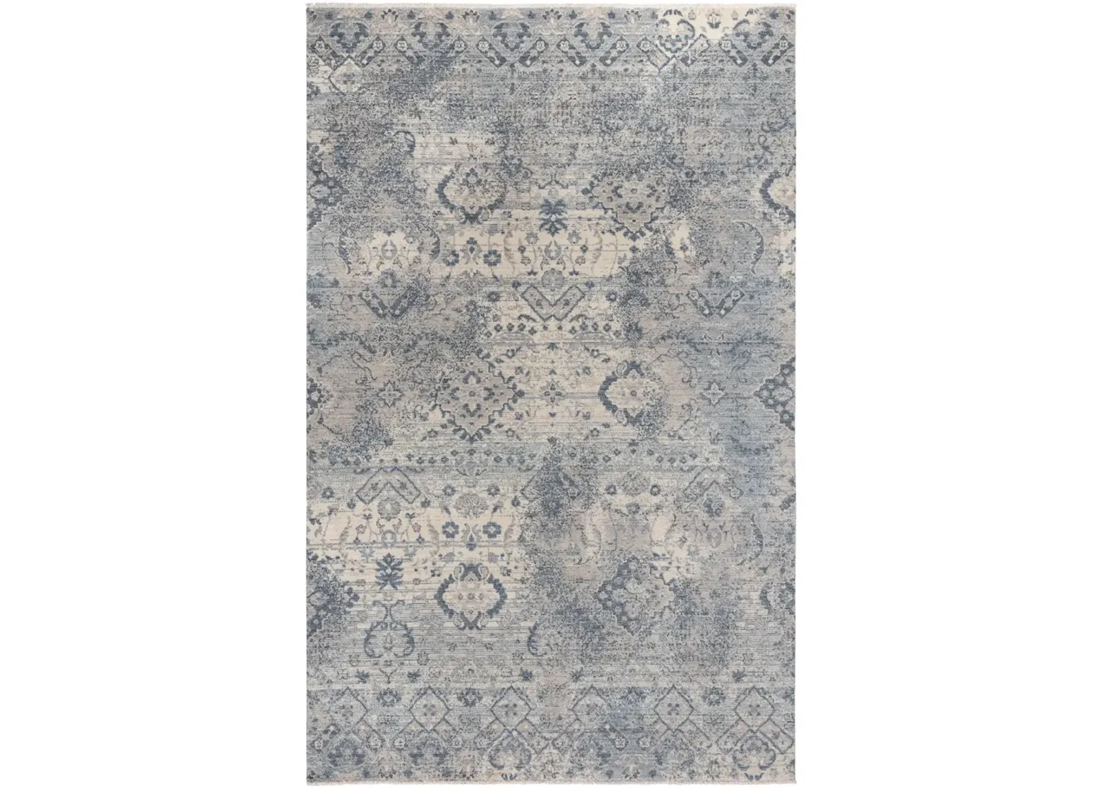 Platinum Beige Blue Area Rug - 5 0  x 8 0 