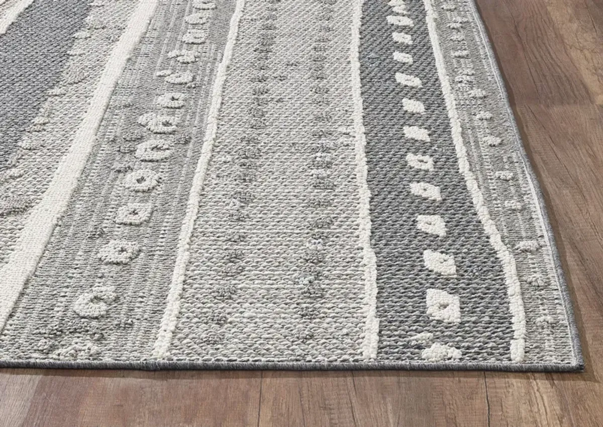 Terrace Grey Terrain 5 0  x 7 6  Area Rug