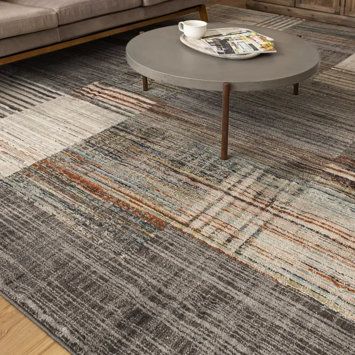 Soiree Emiliano Smokey Grey Area Rug - 5 3  X 7 10 