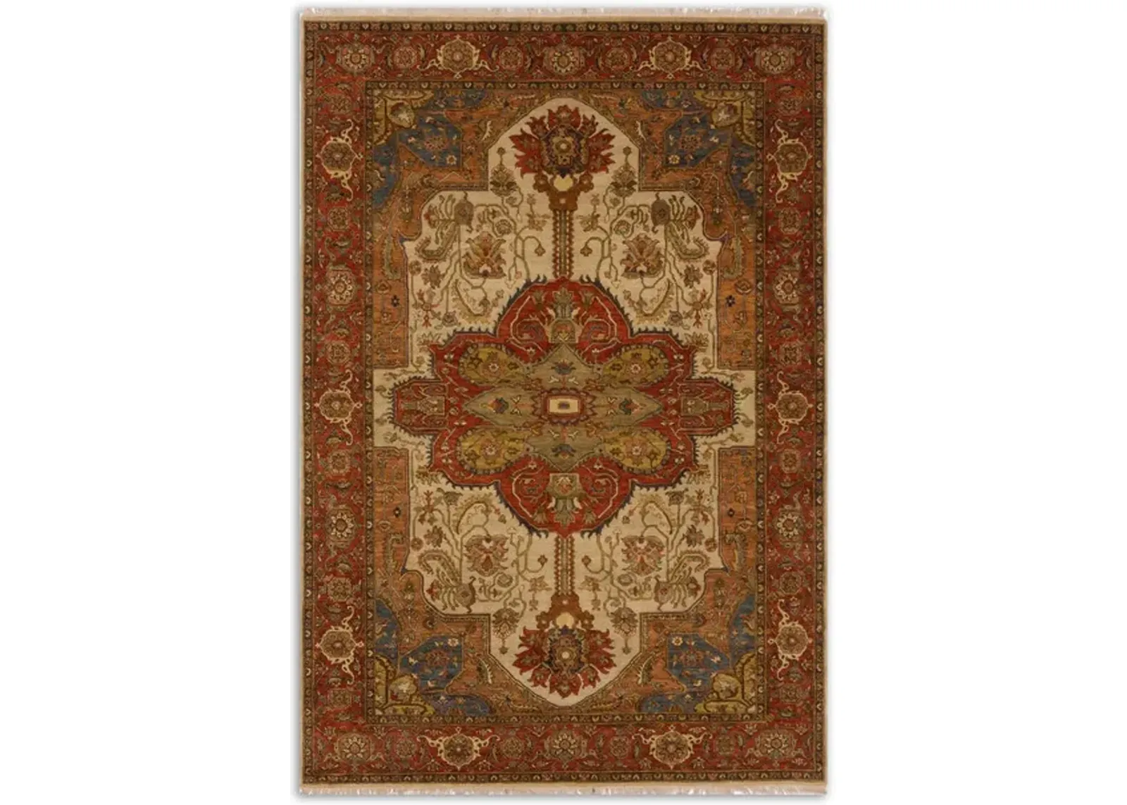 Hand Knotted Area Rug - 6 1  X 8 11 