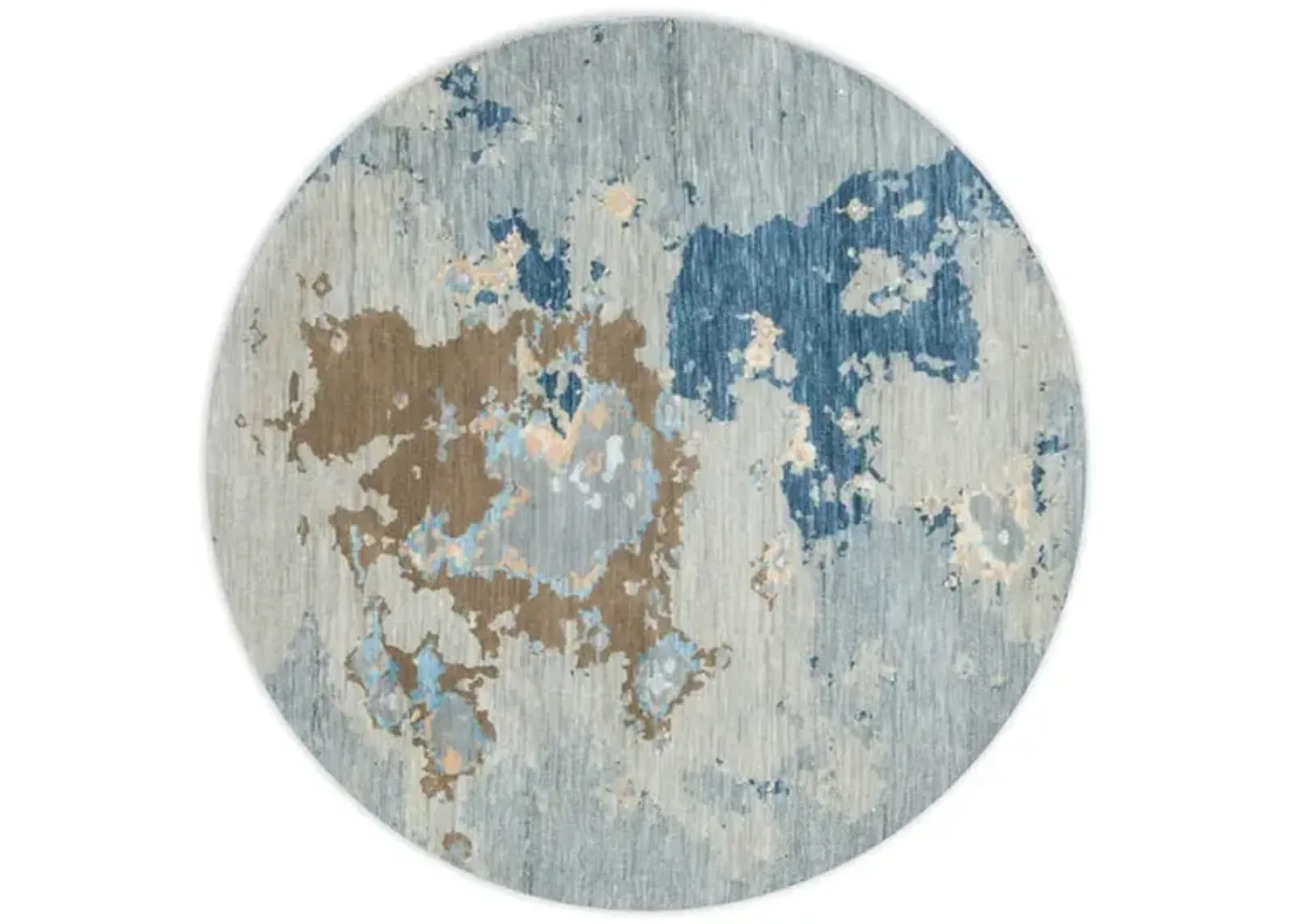 Hand Knotted Area Rug - 4 11  Round