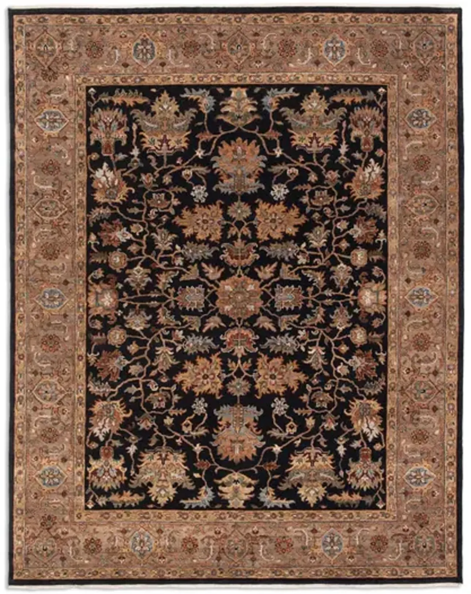 Kashi Black Camel Area Rug Round - 6 0  x 6 0  