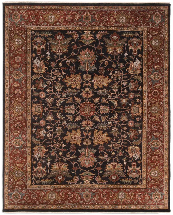 Kashi Brown Rust Area Rug Round - 8 0  x 8 0  