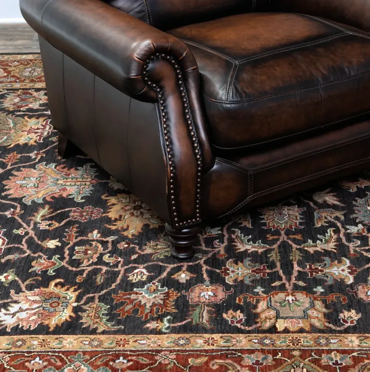 Kashi Brown Rust Area Rug - 7 9  x 9 9  