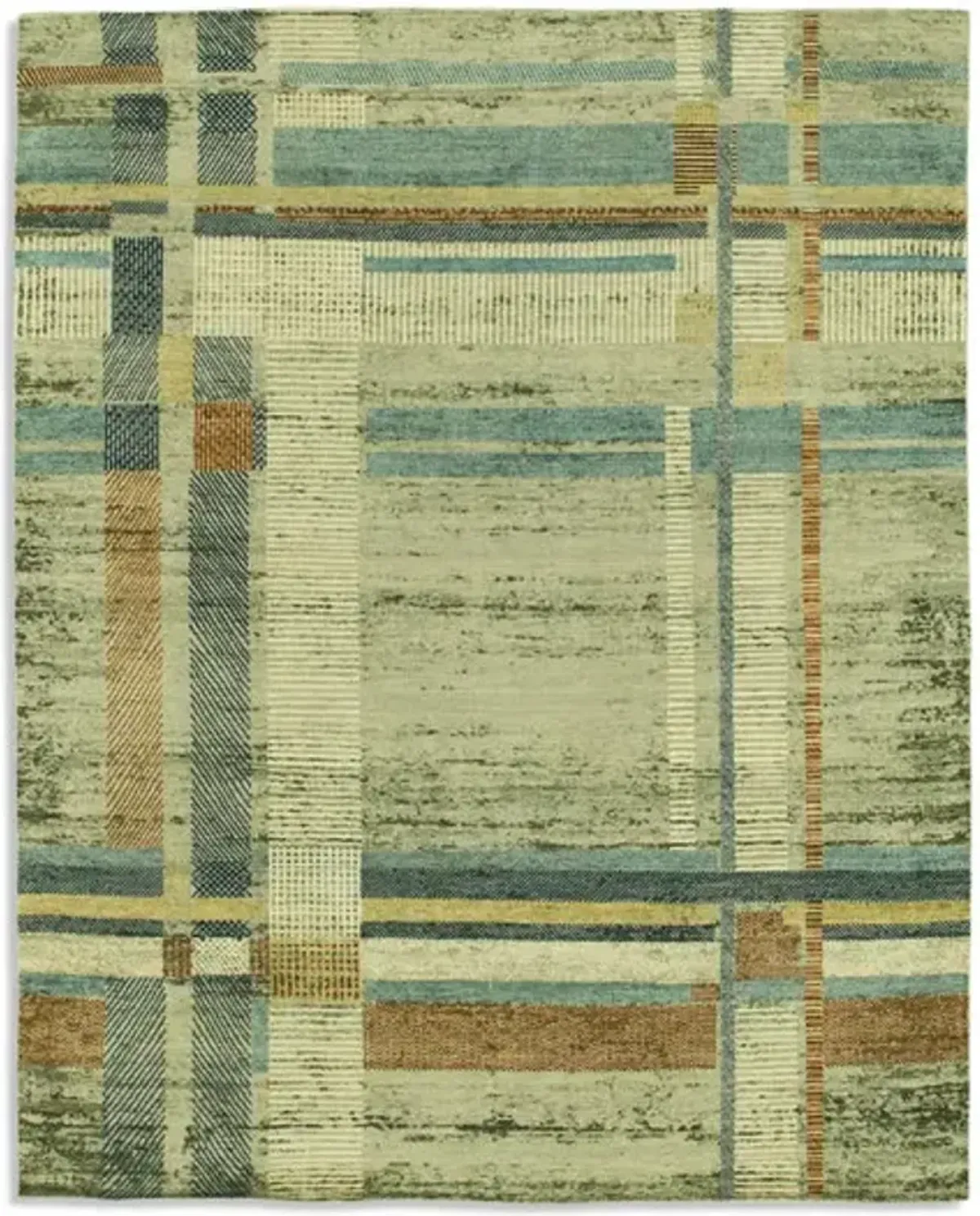 Hand Knotted Area Rug - 8 0  x 10 0 