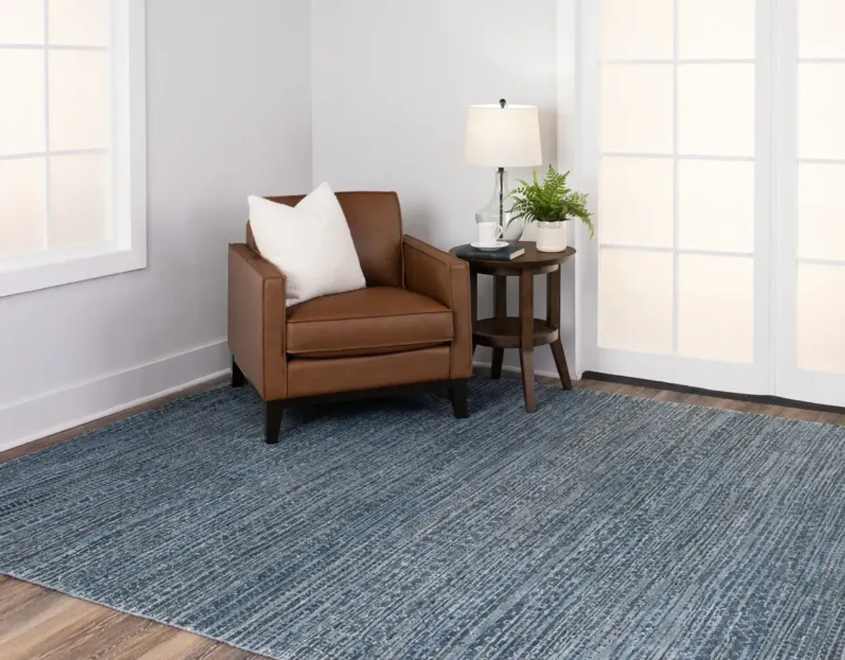 Kolkata Blue Area Rug - 2 6  X 10 0 