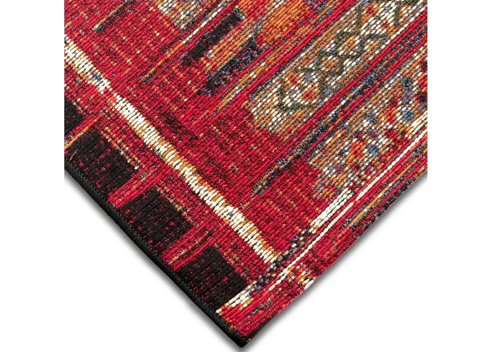 Marina Tribal Stripe Red 1 9  X 7 6  Area Rug