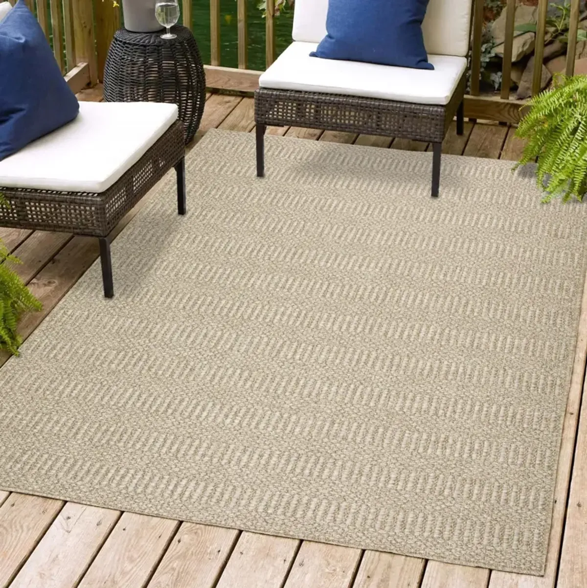 Bali Beige Indoor Outdoor Area Rug - 10 0  X 13 0 