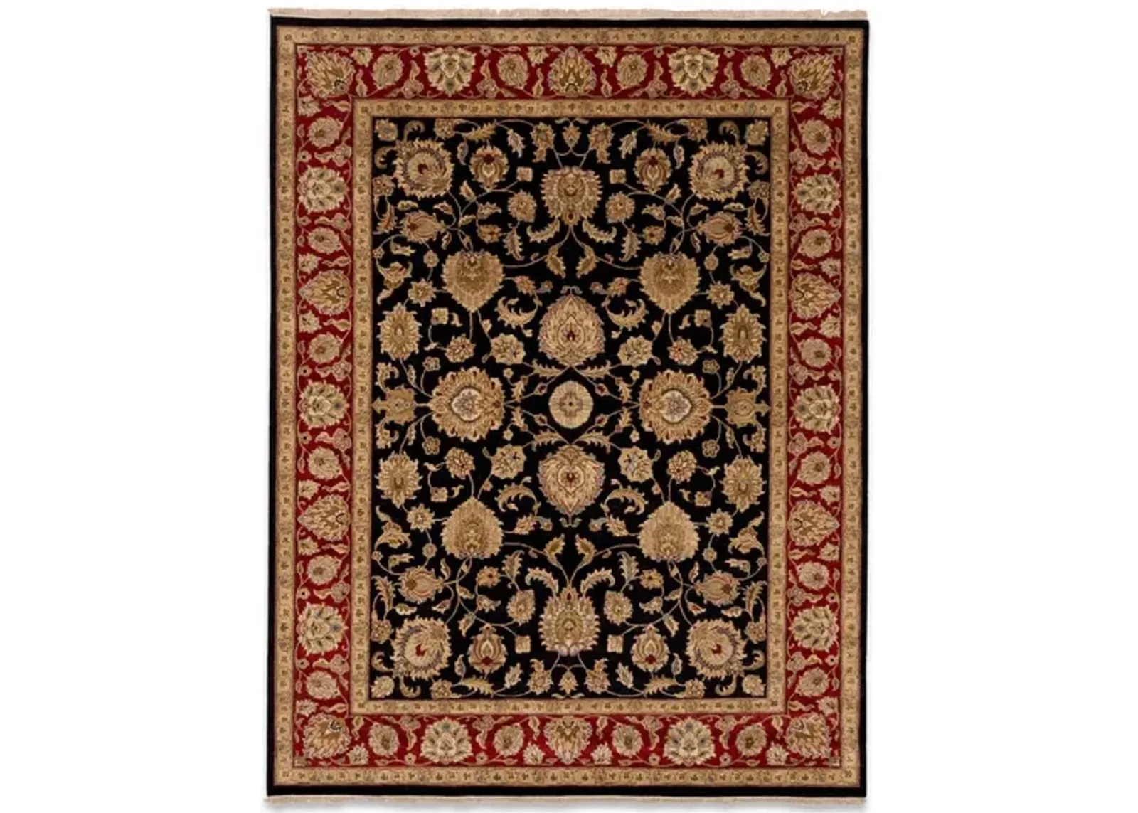 Hand Knotted Area Rug - 9 2  X 11 10 