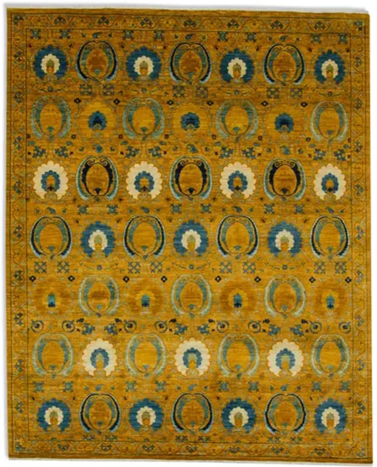 Hand Knotted Area Rug - 9 1  X 11 2  