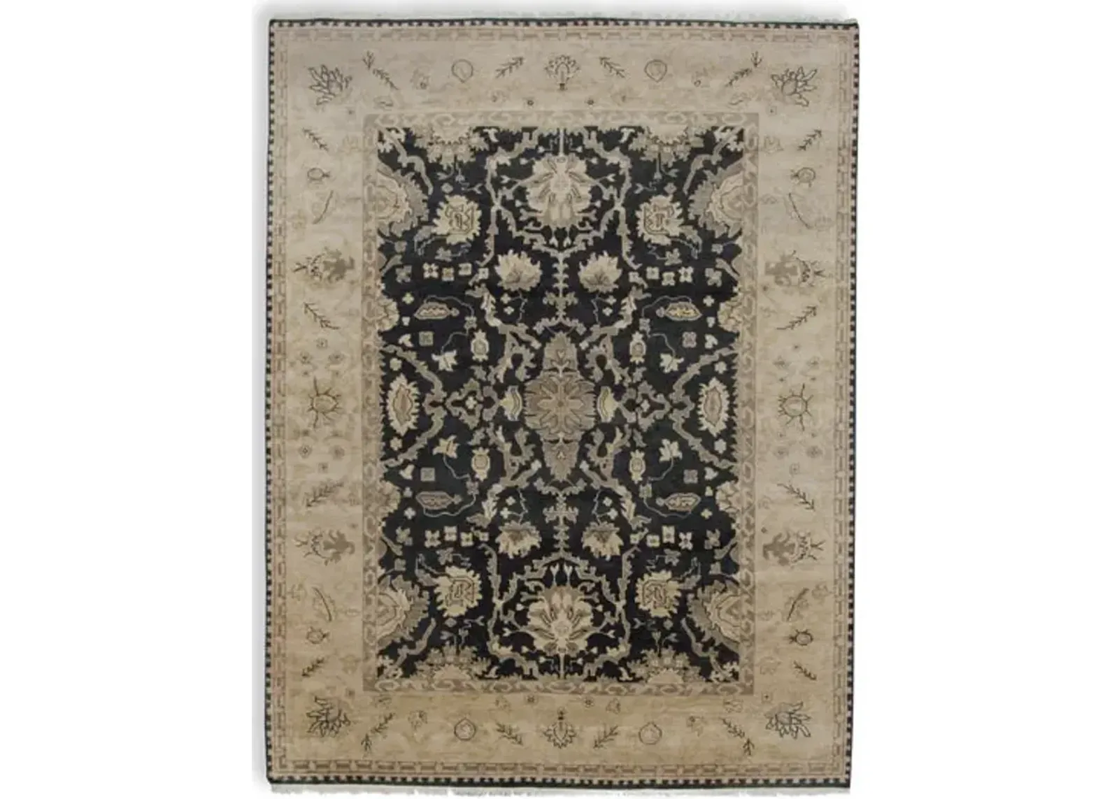 Hand Knotted Area Rug - 9 2  X 11 11 