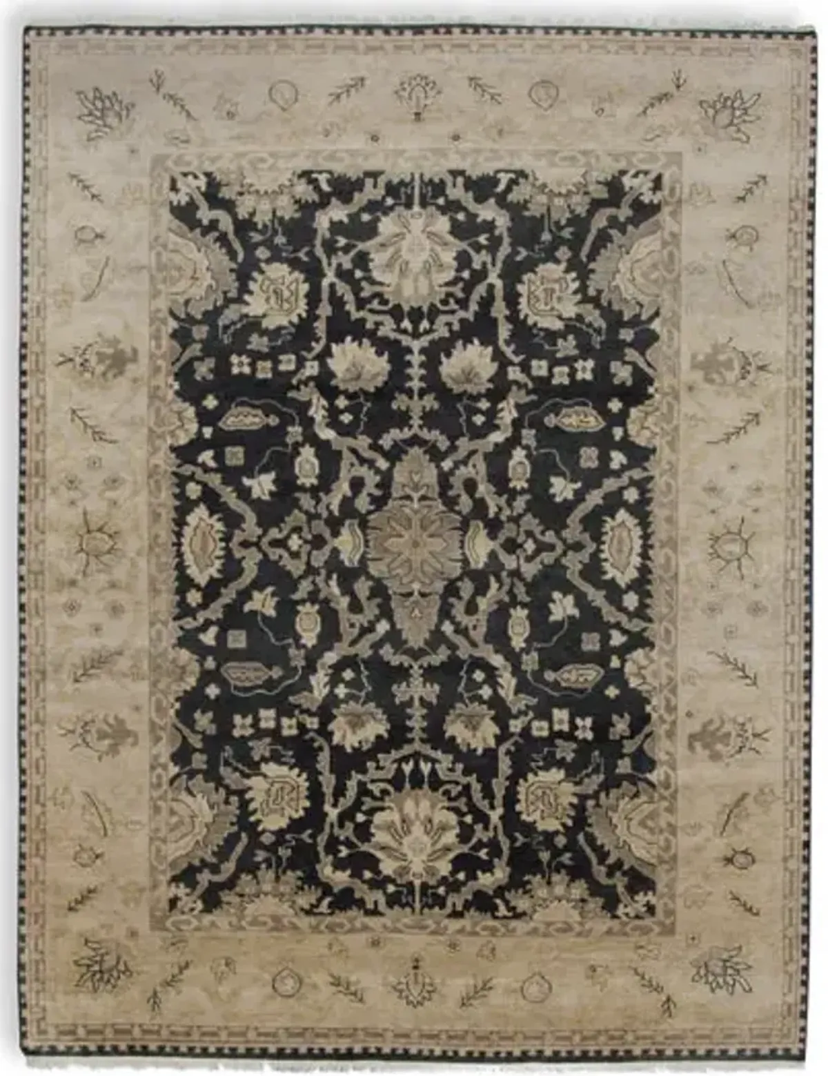 Hand Knotted Area Rug - 9 2  X 11 11 