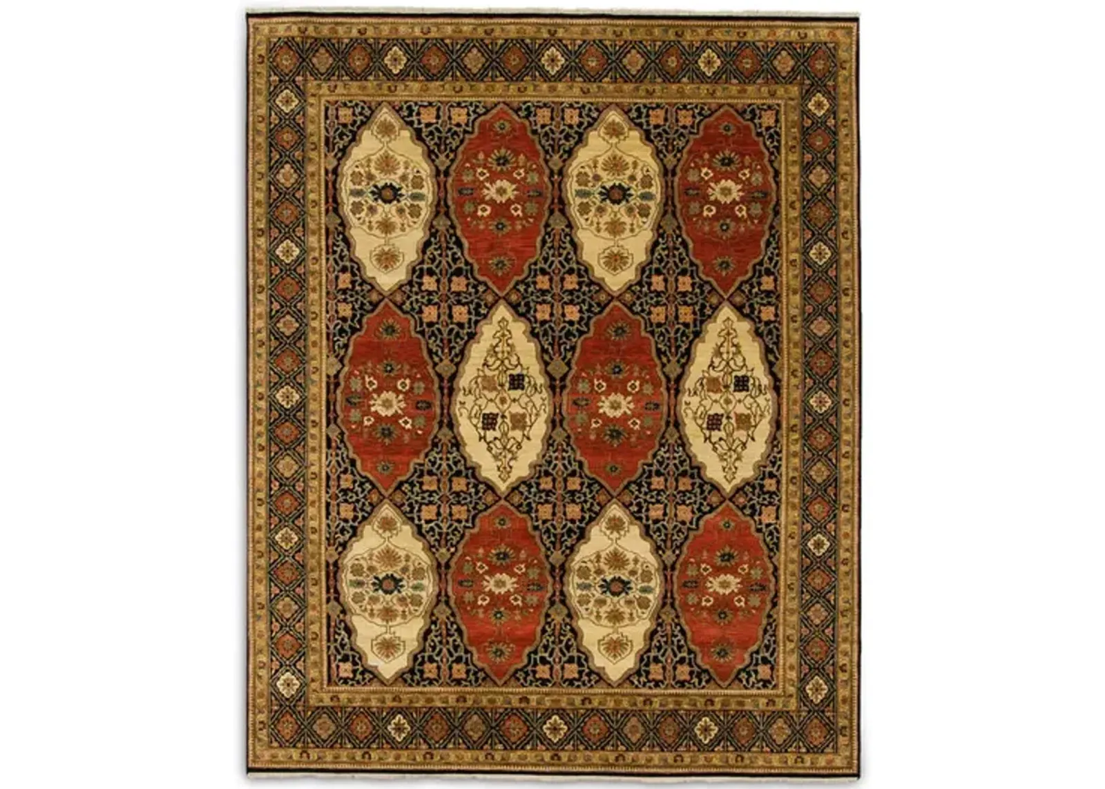 Hand Knotted Area Rug - 9 1  X 11 4 