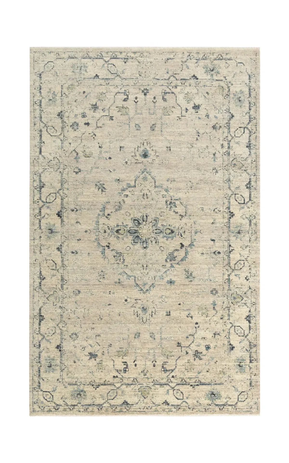 Platinum Beige Green Area Rug - 10 0  X 13 0 