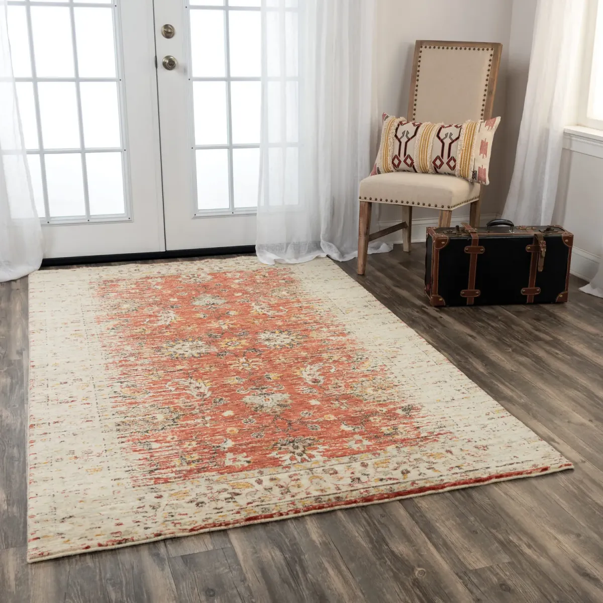 Ovation Rust Border Area Rug - 9 0  X 12 0 