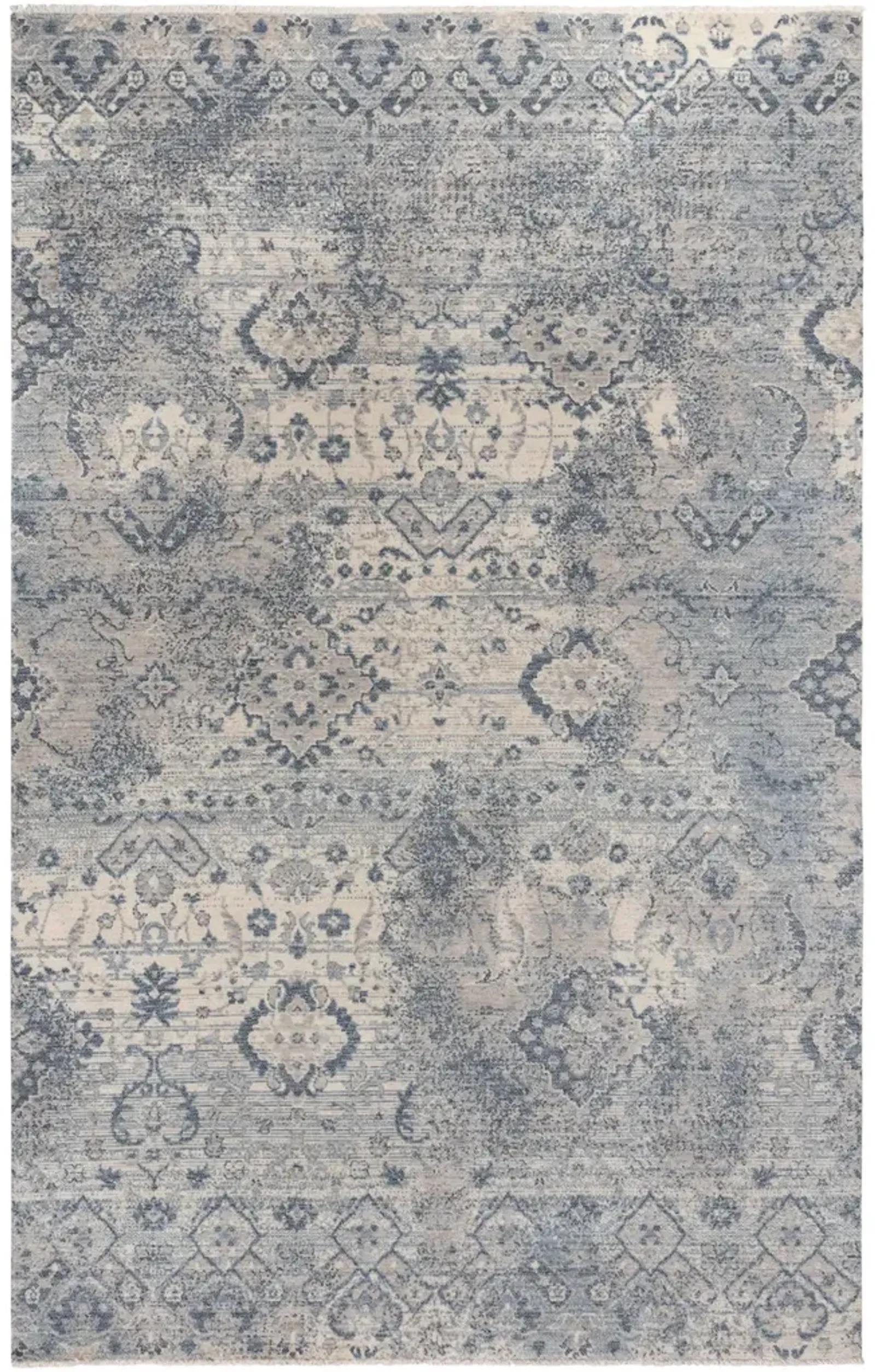 Platinum Beige Blue Area Rug - 9 0  X 12 0 