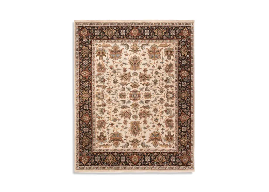 Kashi Ivory Brown Area Rug - 8 6  x 11 6  