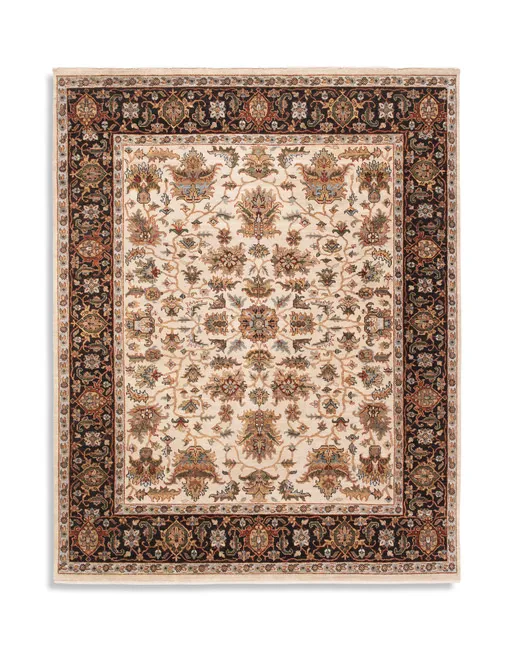 Kashi Ivory Brown Area Rug - 8 6  x 11 6  