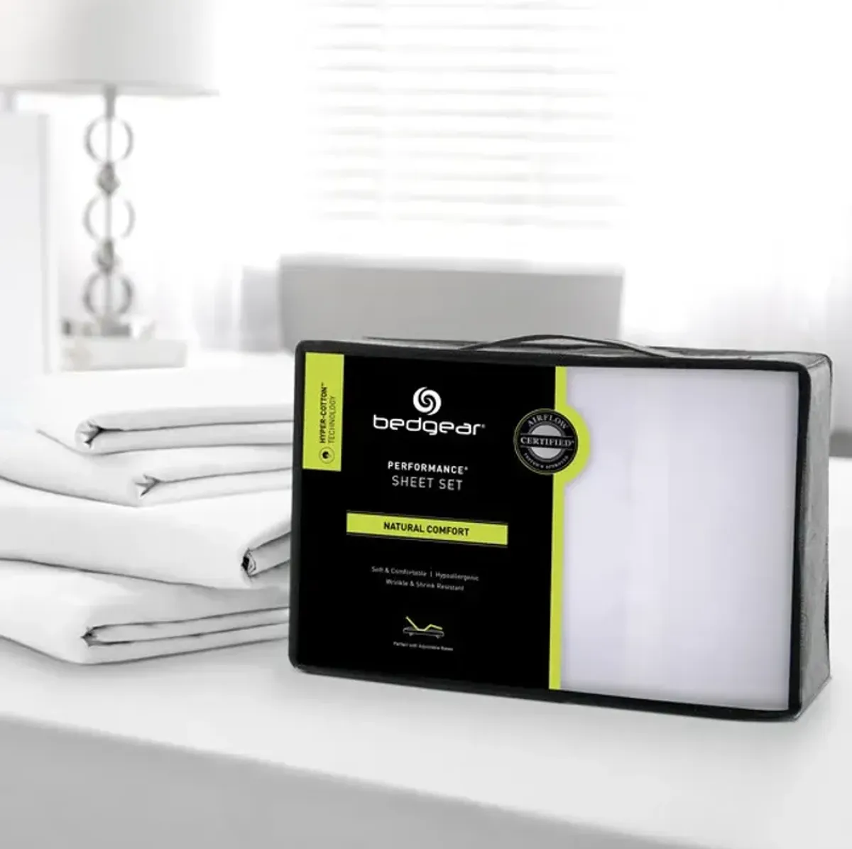 Hyper Cotton Split King Sheet Set - White