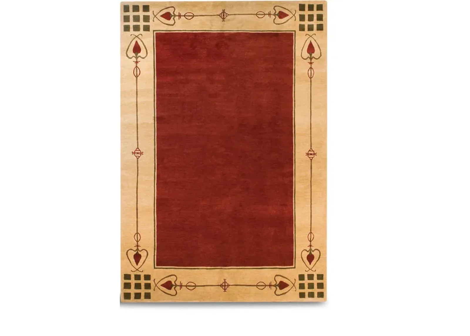 Highland Park Red Hand Knotted Area Rug - 4 0  X 6 0 