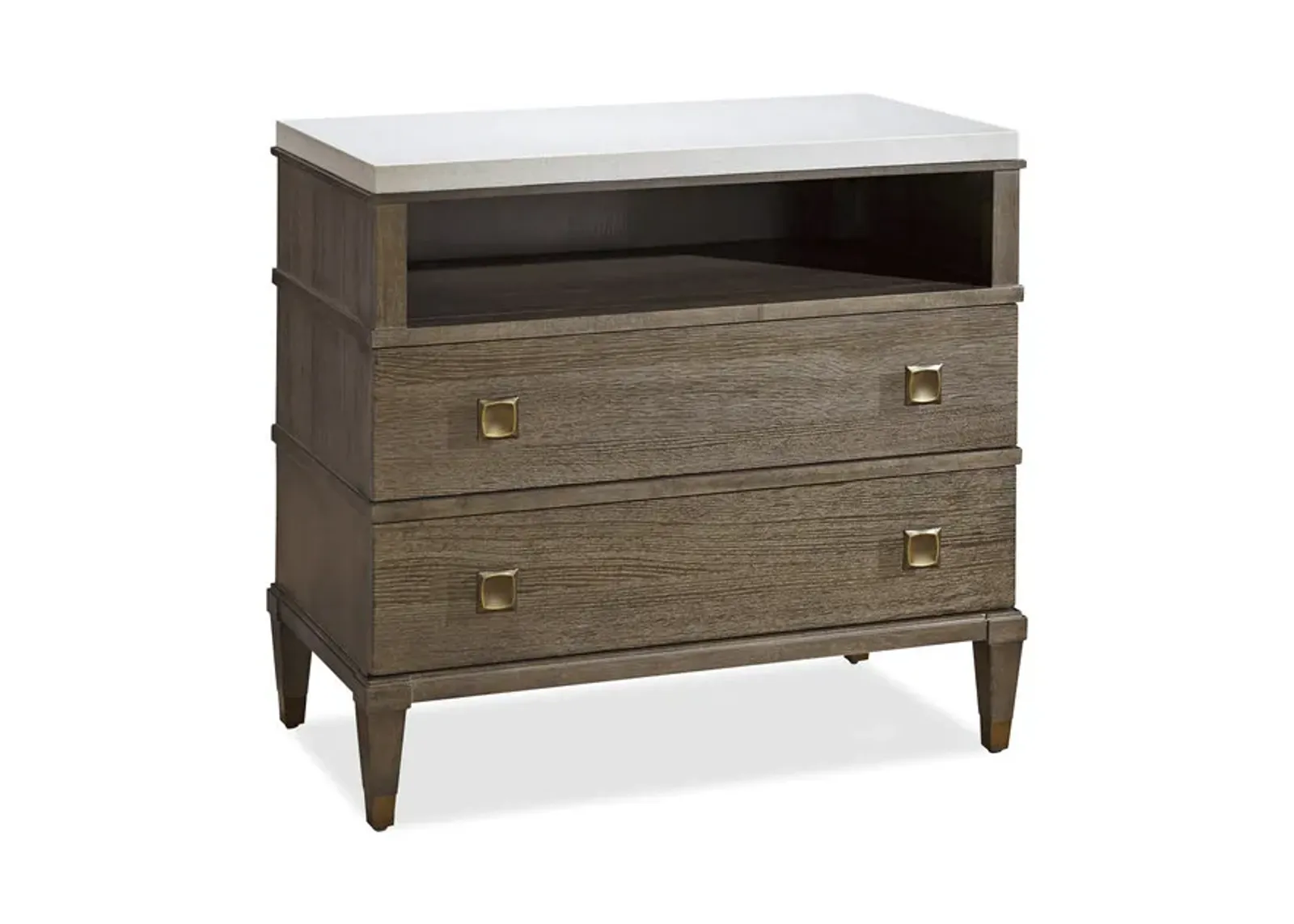 Playlist Two Drawer Nightstand With Stone Top